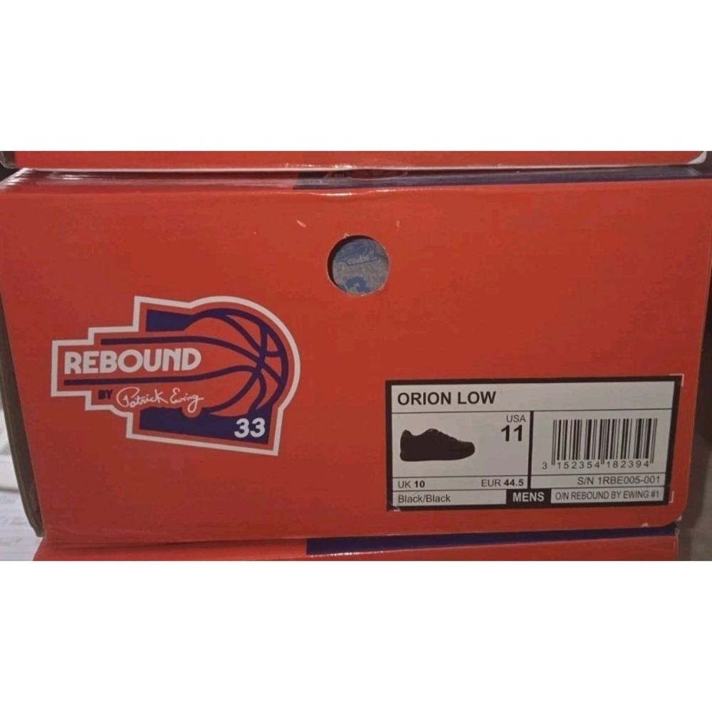 New In Box Men's Sz 11 Patrick Ewing Orion 33 Low Shoes In Black/ Black Athletic - Picture 2 of 6